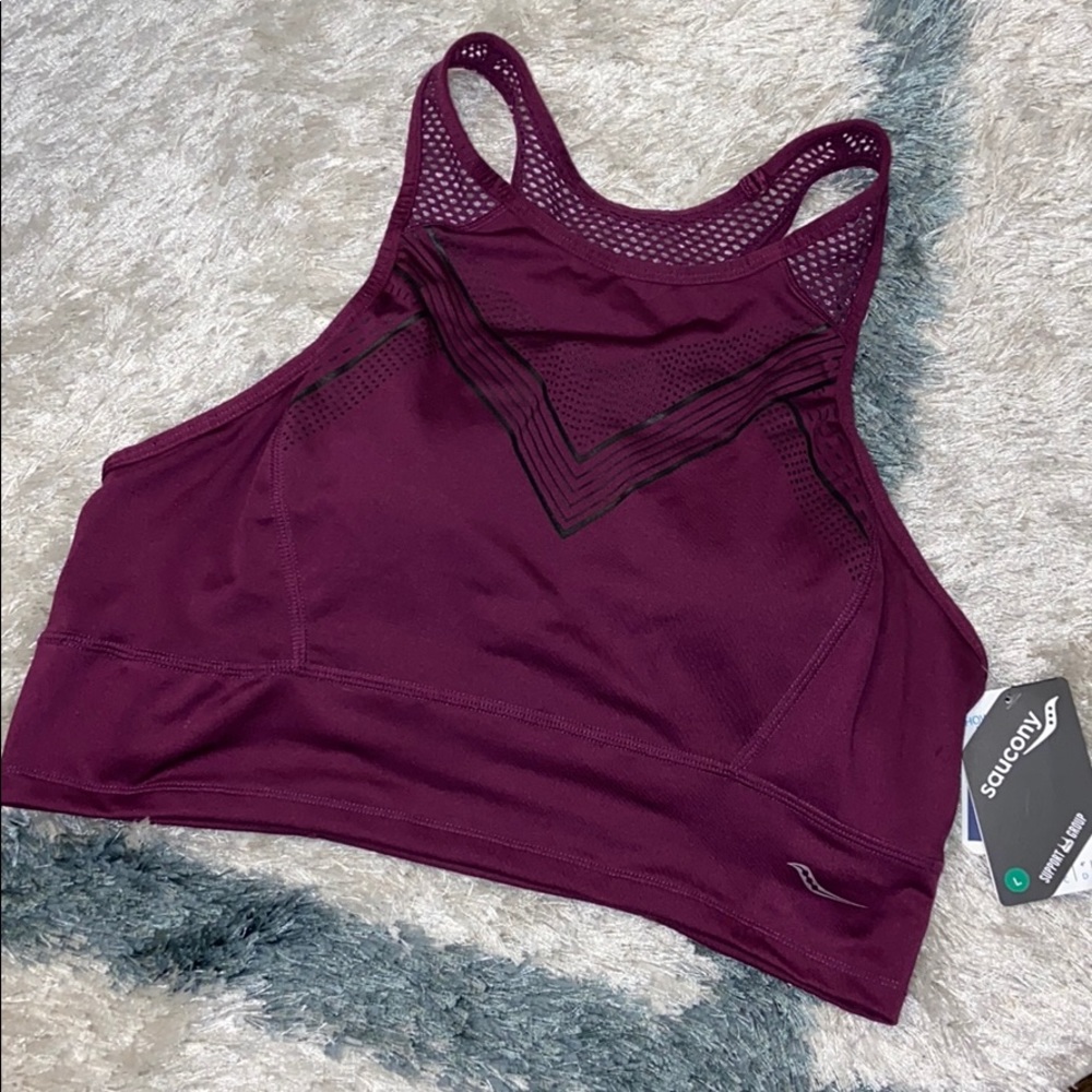 BNWT SAUCONY HIGH NECK RACERBACK SPORTS BRA